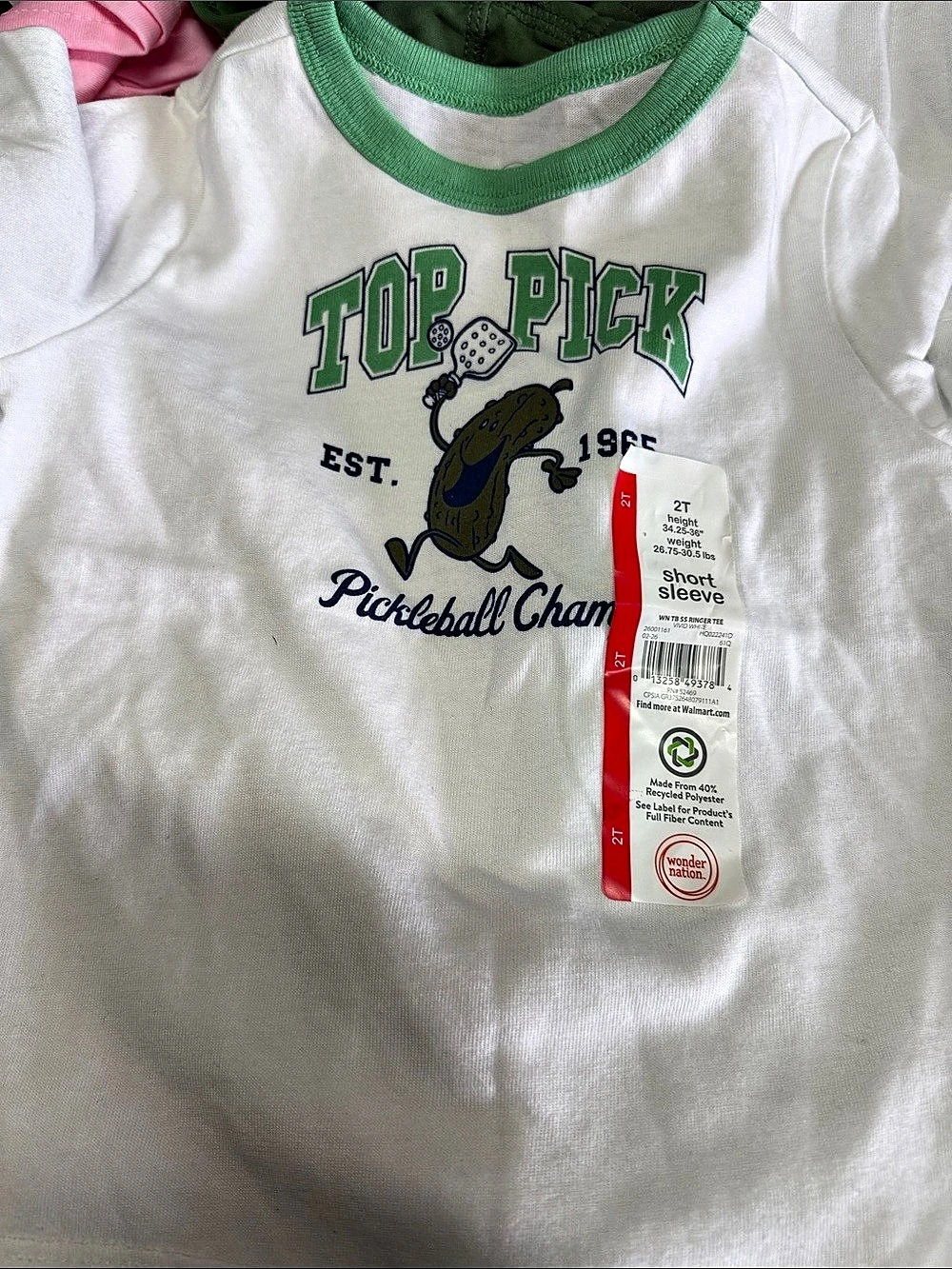 Wonder Nation Top Pick Pickleball Champ Ringer Tee Boys 2T